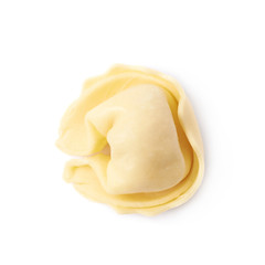Single ravioli dumpling isolated