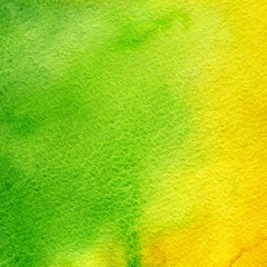Abstract watercolor green and yellow gradient background