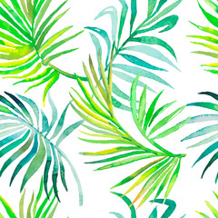 Palm leaves pattern. Seamless tropical pattern