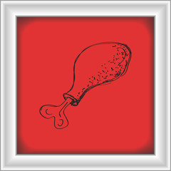 Simple doodle of a chicken drumstick