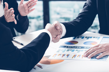 Business handshake and business people