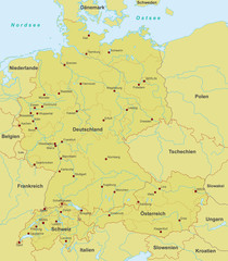 Deutschland-Österreich-Schweiz Karte (detailliert)