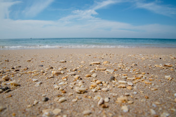 Fototapeta na wymiar soft focus, Nature background, clear water tropical beach, Lanta
