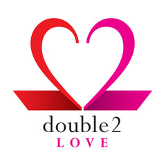 Heart logo design with two numbers together