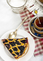 tart with blueberries and cream cheese