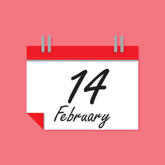 14 february calendar vector