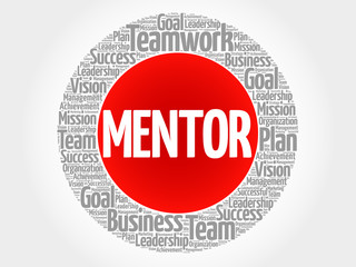 Mentor circle word cloud, business concept