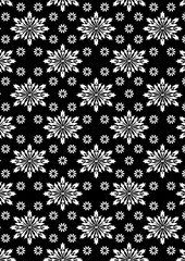 Black and white floral stencil pattern