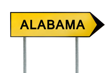 Yellow street concept sign Alabama isolated on white