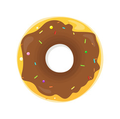 Sweet Donuts Set Design Flat Food