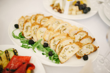Cattering. Meat chicken roll