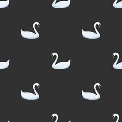 Watercolor swan pattern