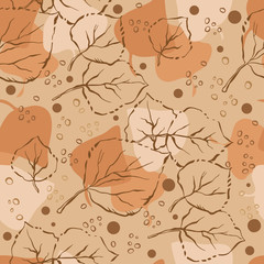 Seamless pattern with autumn leaves