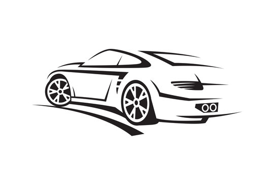 abstract monochrome illustration of a car