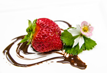 Sweet temptation: Strawberry with chocolate heart :)