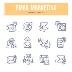E-Mail Marketing Doodle Icons