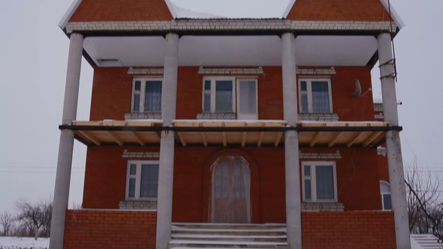unfinished lone house of the farmer at khutor