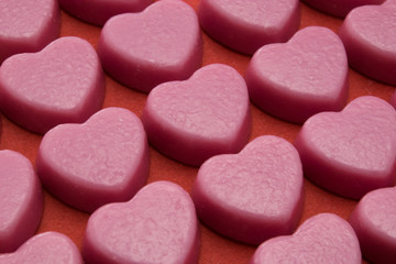 Obraz na płótnie Canvas heart shaped strawberry chocolates