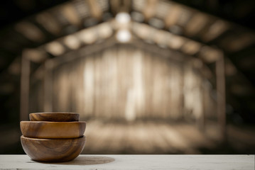 plates on white table