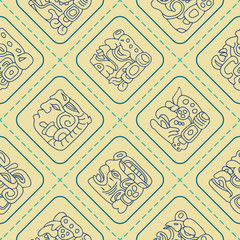 Seamless pattern with American Indians art and ethnic ornaments for your design