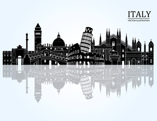 Italy skyline. Vector illustration