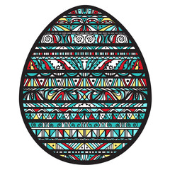 Icon colorful easter egg with ornament