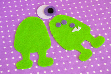 Sewing set for felt monster - how to make a monster handmade toy