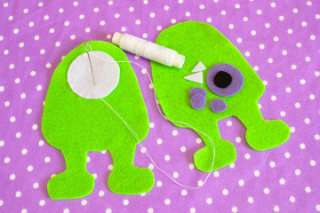 Sewing set for felt monster - how to make a monster handmade toy