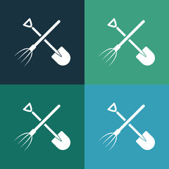 shovel and pitchfork icon