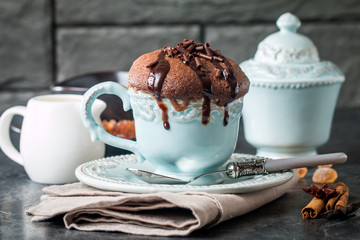 Chocolate souffle with  chocolate