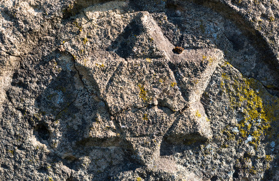 Star of David on the old gravestone