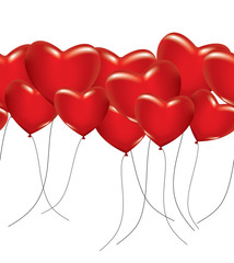 Obraz na płótnie Canvas A lot of red hearts 