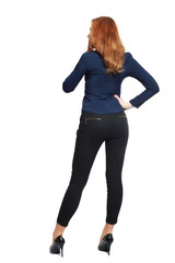 Fototapeta premium back view standing