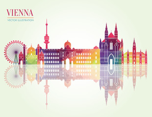 Fototapeta premium Vienna skyline. Vector illustration