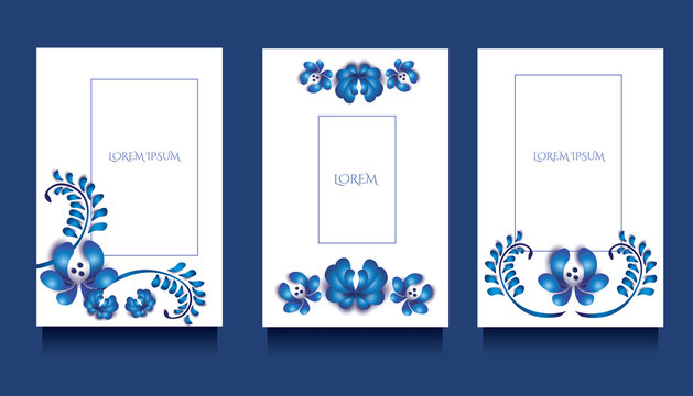 Decorative templates for invitations and greeting cards at gzel floral unique style