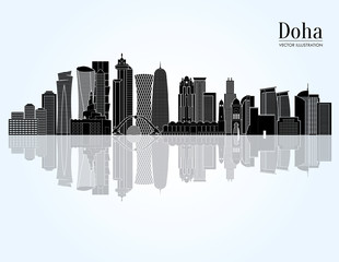Fototapeta na wymiar Doha skyline. Vector illustration