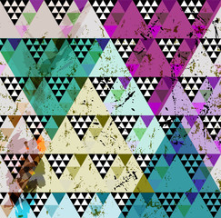 abstract seamless geometric background, with triangles, strokes and splashes