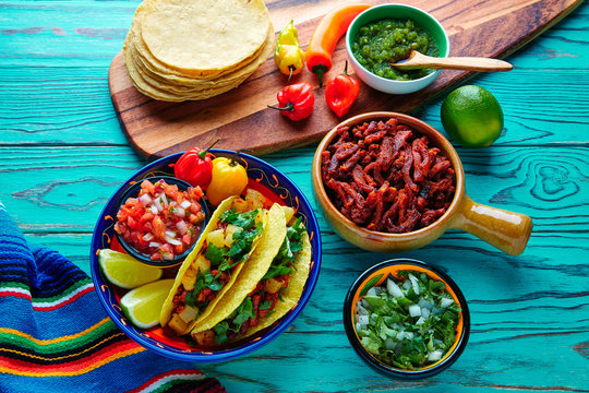 Tacos al pastor Mexican with coriander pineapple