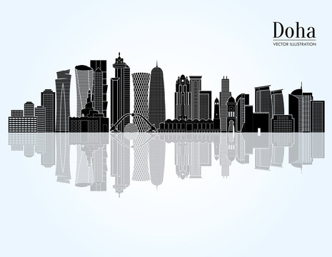 Doha skyline. Vector illustration