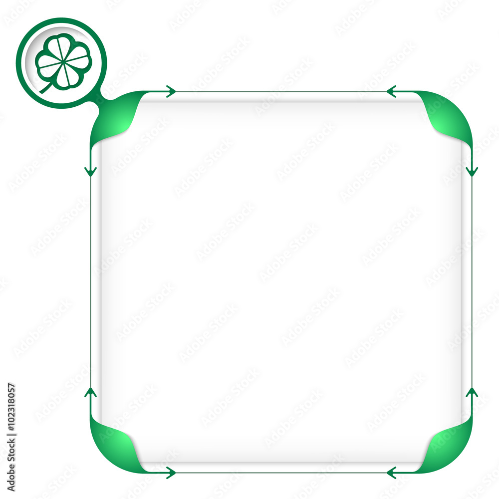Poster text box to fill your text and cloverleaf