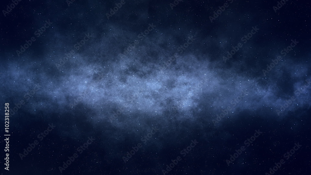 Wall mural flying through a gas clouds in the deep space. loop