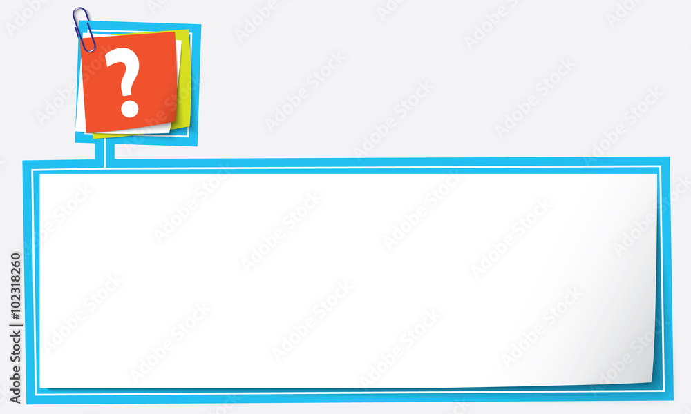 Poster abstract text frame for your text and question mark