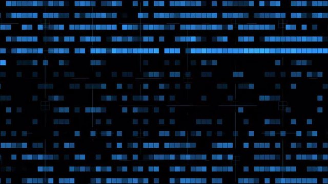 Extreme abstract grid digital background with rectangles lines and shades of blue 4K