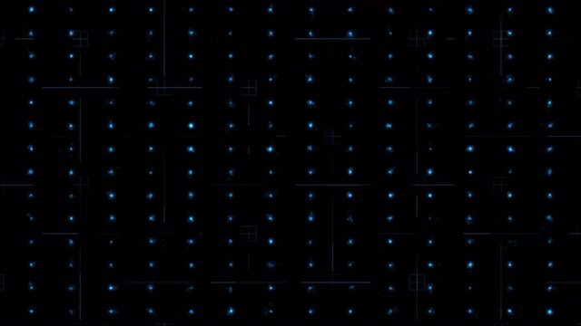 Extreme abstract grid digital background with rectangles lines and shades of blue 4K