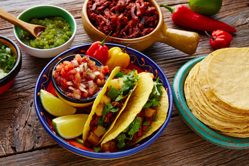 Tacos al pastor Mexican with coriander pineapple