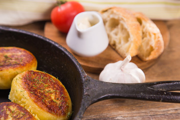 potato patties in the studio