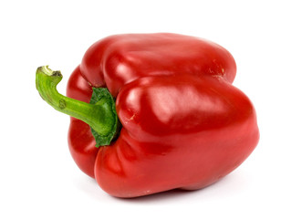 Sweet red pepper isolated on white background