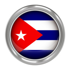 Flag of Cuba in chrome