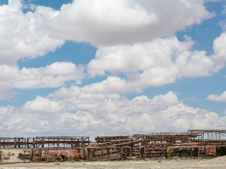 Train Cemetery in Uyuni, Bolivian