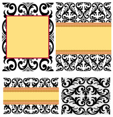 Vector set with baroque ornaments in Victorian style. Ornate element for design.